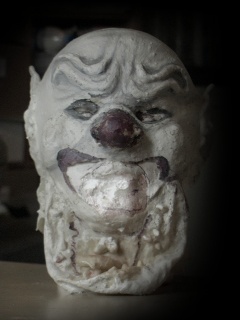 Clown zombie special effects development for feature film Turn In Your Grave